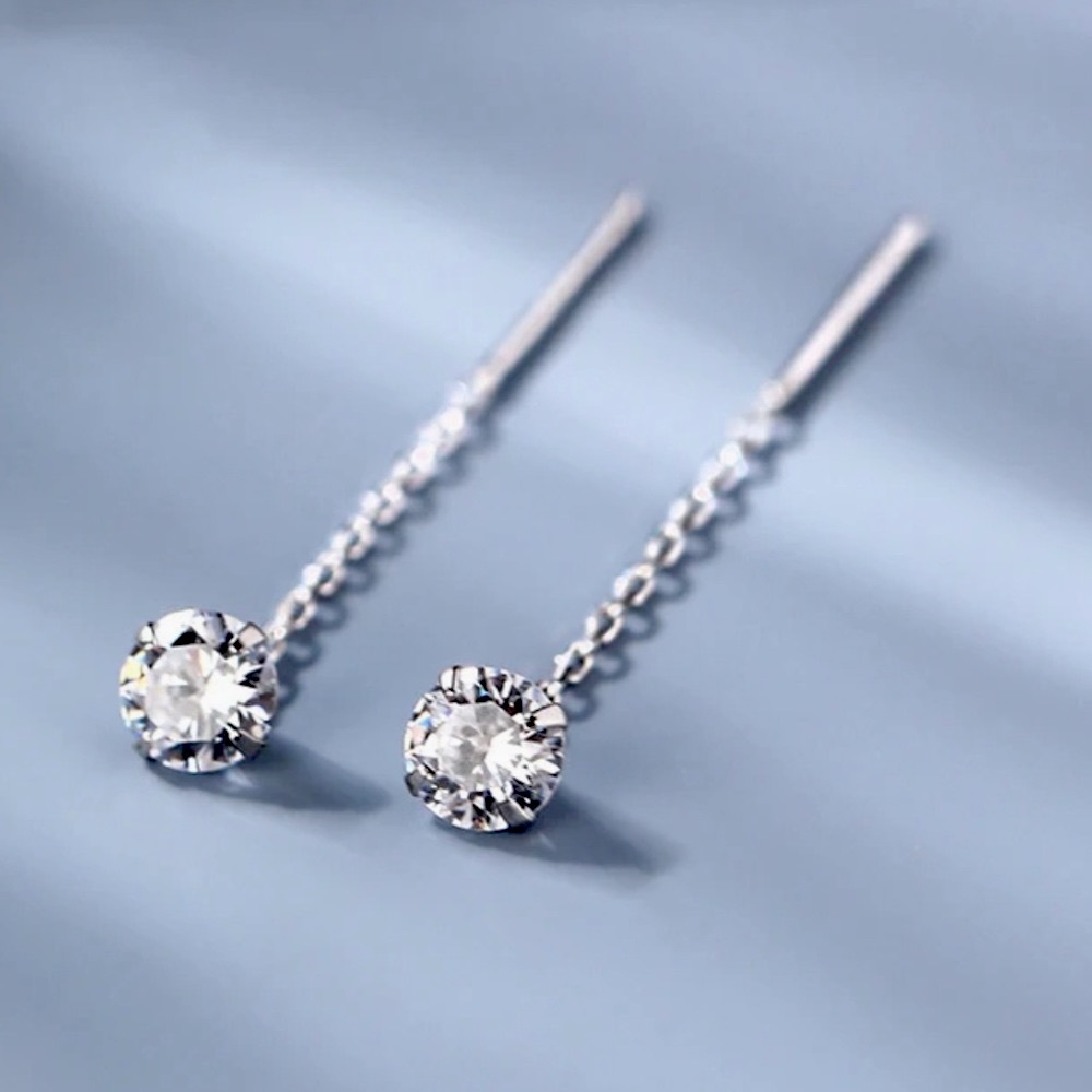 🌟 Sterling Silver Long Drop Earrings